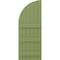 Ekena Millwork Americraft 6-Board (3 Batten) Wood Joined Board-n-Batten Shutters w/ Arch Top, ARW401BQ621X77MGH, PR ARW401BQ621X77MGH - alternate 5